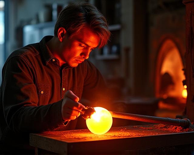 Artisan glass blowing for wellness diffusers